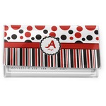 Red & Black Dots & Stripes Vinyl Checkbook Cover (Personalized)