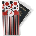 Red & Black Dots & Stripes Travel Document Holder