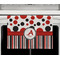 Red & Black Dots & Stripes Waffle Weave Towel - Full Color Print - Lifestyle2 Image