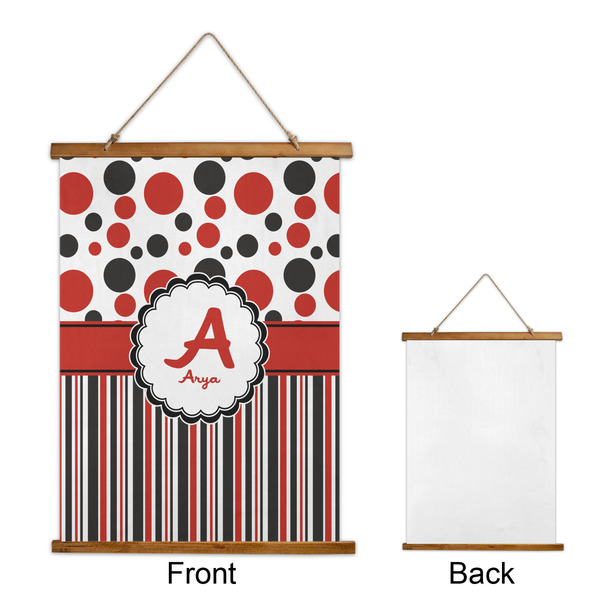Red & Black Dots & Stripes Wall Hanging Tapestry - Portrait - APPROVAL