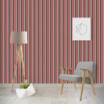 Red & Black Dots & Stripes Wallpaper & Surface Covering (Water Activated - Removable)