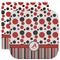Red & Black Dots & Stripes Facecloth / Wash Cloth (Personalized)