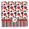 Red & Black Dots & Stripes Washcloth - Front - No Soap