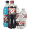 Red & Black Dots & Stripes Water Bottle Label - Multiple Bottle Sizes