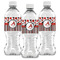 Red & Black Dots & Stripes Water Bottle Labels - Front View