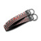 Red & Black Dots & Stripes Webbing Keychain FOBs - Size Comparison