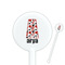 Red & Black Dots & Stripes 5.5" Round Plastic Stir Sticks - White - Single Sided (Personalized)