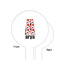 Red & Black Dots & Stripes White Plastic 6" Food Pick - Round - Single Sided - Front & Back