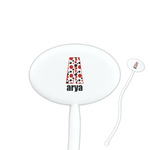 Red & Black Dots & Stripes Oval Plastic Stir Sticks (Personalized)