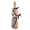 Red & Black Dots & Stripes Wine Bottle Apron - DETAIL WITH CLIP ON NECK