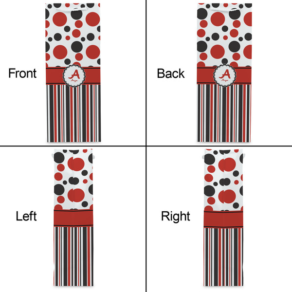 Red & Black Dots & Stripes Wine Gift Bag - Matte - Approval