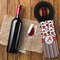 Red & Black Dots & Stripes Wine Tote Bag - FLATLAY