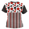 Red & Black Dots & Stripes Women's T-shirt Back
