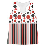 Red & Black Dots & Stripes Womens Racerback Tank Top - 2X Large