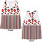 Red & Black Dots & Stripes Womens Racerback Tank Tops - Medium - Front and Back