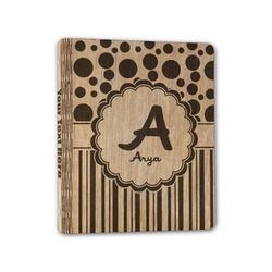 Red & Black Dots & Stripes Wood 3-Ring Binder - 1" Half-Letter Size (Personalized)