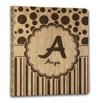 Red & Black Dots & Stripes Wood 3-Ring Binder - 1" Letter Size (Personalized)