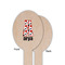 Red & Black Dots & Stripes Wooden Food Pick - Oval - Single Sided - Front & Back