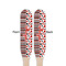Red & Black Dots & Stripes Wooden Food Pick - Paddle - Double Sided - Front & Back