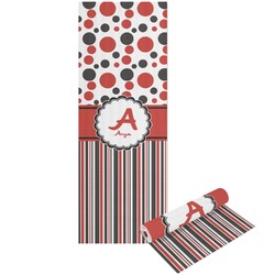 Red & Black Dots & Stripes Yoga Mat - Printed Front and Back (Personalized)