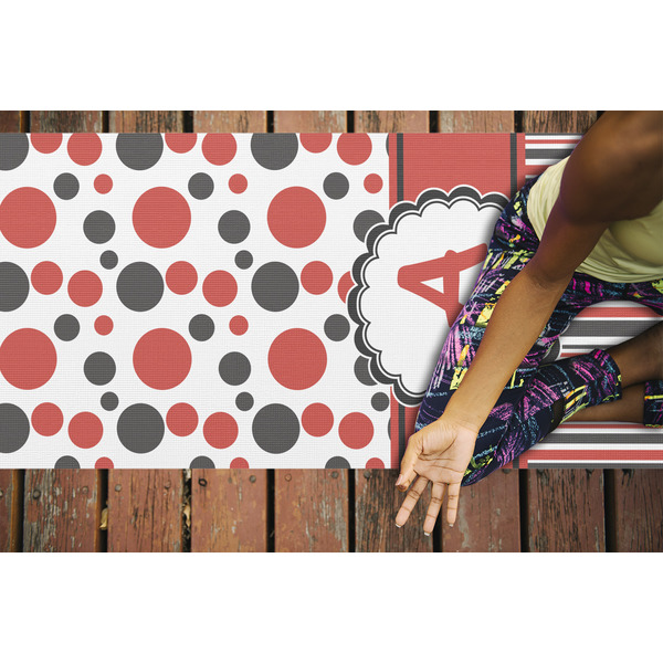 Red & Black Dots & Stripes Yoga Mats - LIFESTYLE