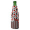 Red & Black Dots & Stripes Zipper Bottle Cooler - ANGLE (bottle)