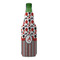 Red & Black Dots & Stripes Zipper Bottle Cooler - FRONT (bottle)