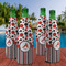 Red & Black Dots & Stripes Zipper Bottle Cooler - Set of 4 - LIFESTYLE