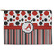 Red & Black Dots & Stripes Zipper Pouch Large (Front)