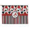 Red & Black Dots & Stripes Zipper Pouch - Large - 12.5"x8.5" (Personalized)