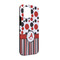 Red & Black Dots & Stripes iPhone Case - Rubber Lined - iPhone 13 Pro (Personalized)