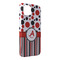 Red & Black Dots & Stripes iPhone Case - Plastic - iPhone 14 Plus (Personalized)