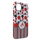 Red & Black Dots & Stripes iPhone Case - Rubber Lined - iPhone 14 Pro Max (Personalized)