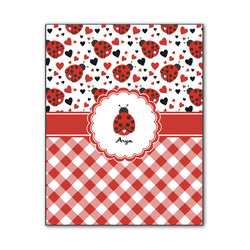 Ladybugs & Gingham Wood Print - 11x14 (Personalized)