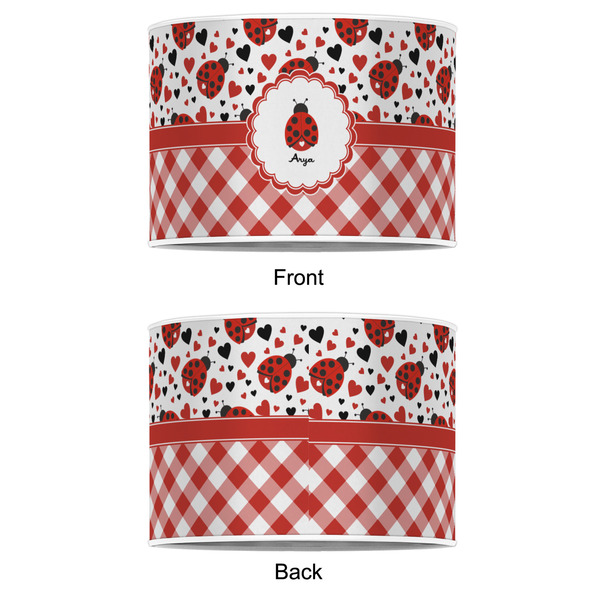 Ladybugs & Gingham 12" Drum Lampshade - APPROVAL (Poly Film)