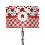 Ladybugs & Gingham 12" Drum Lamp Shade - Fabric (Personalized)