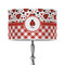 Ladybugs & Gingham 12" Drum Lampshade - ON STAND (Poly Film)