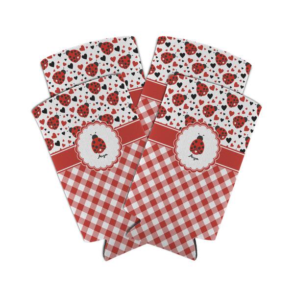 Ladybugs & Gingham 12oz Tall Can Sleeve - Set of 4 - MAIN