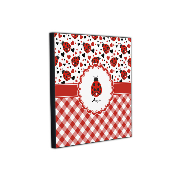 Ladybugs & Gingham 12x12 Wood Print - Angle View