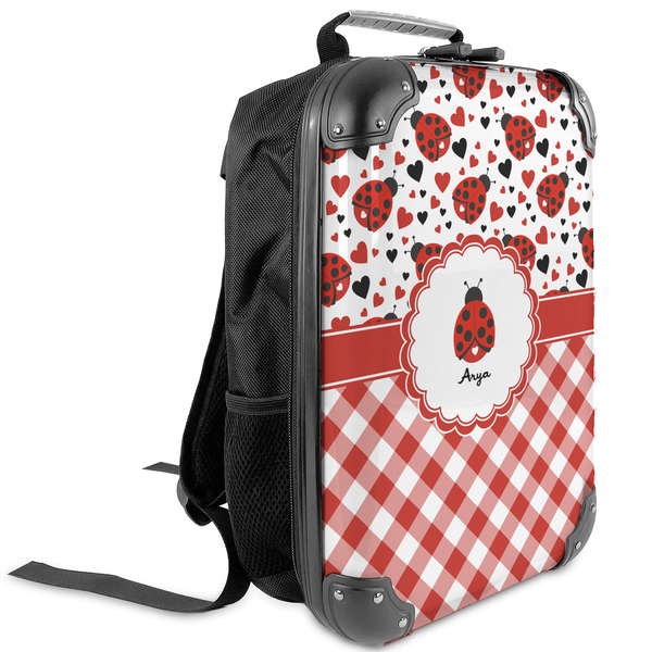 Custom Ladybugs & Gingham Kids Hard Shell Backpack (Personalized)