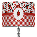 Ladybugs & Gingham 16" Drum Lamp Shade - Fabric (Personalized)