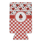 Ladybugs & Gingham Can Cooler (Personalized)