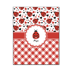 Ladybugs & Gingham Wood Print - 16x20 (Personalized)