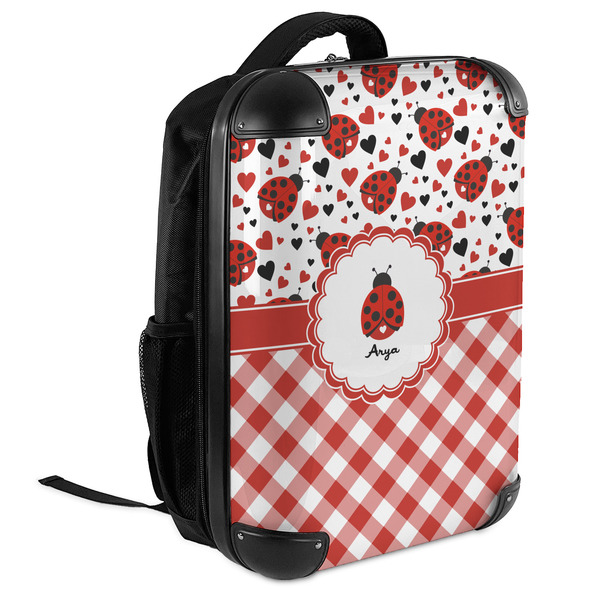 Ladybugs & Gingham 18" Hard Shell Backpacks - ANGLED VIEW