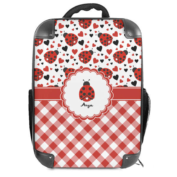 Custom Ladybugs & Gingham Hard Shell Backpack (Personalized)