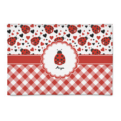 Ladybugs & Gingham Patio Rug (Personalized)