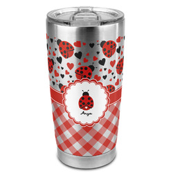 Ladybugs & Gingham 20oz Stainless Steel Double Wall Tumbler - Full Print (Personalized)