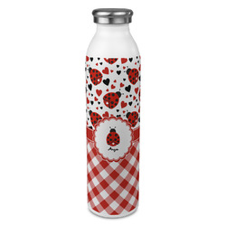 Ladybugs & Gingham 20oz Stainless Steel Water Bottle - Full Print (Personalized)
