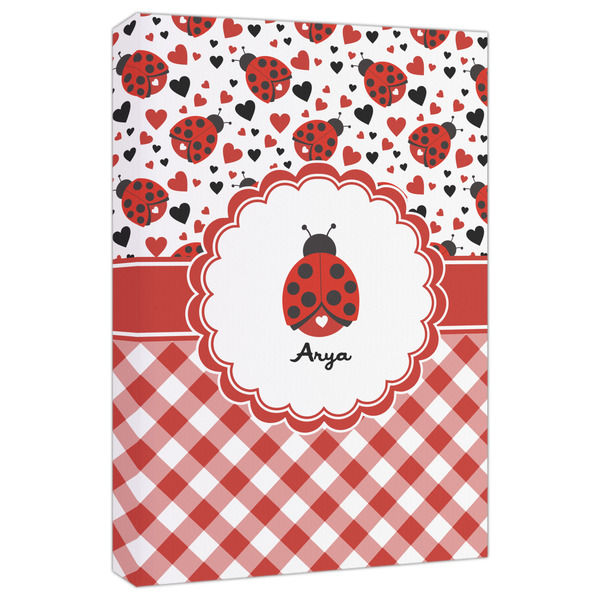 Custom Ladybugs & Gingham Canvas Print - 20x30 (Personalized)