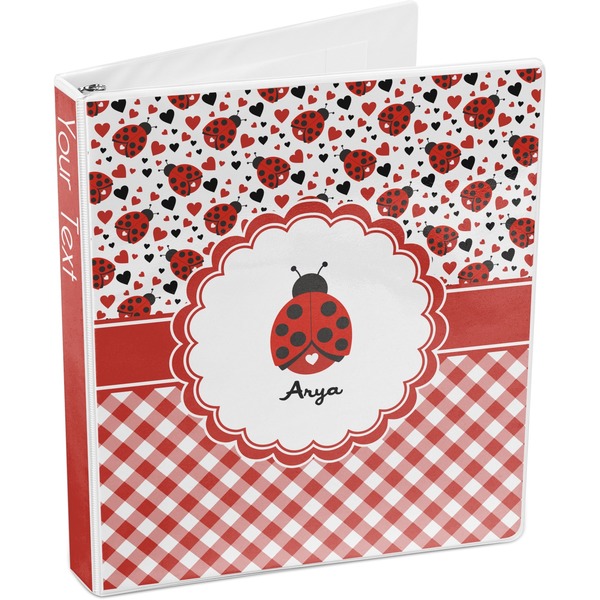 Ladybugs & Gingham 3-Ring Binder 3/4 - Main